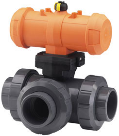 3-Way-Ball Valve with pneumatic actuator Type 285-288 